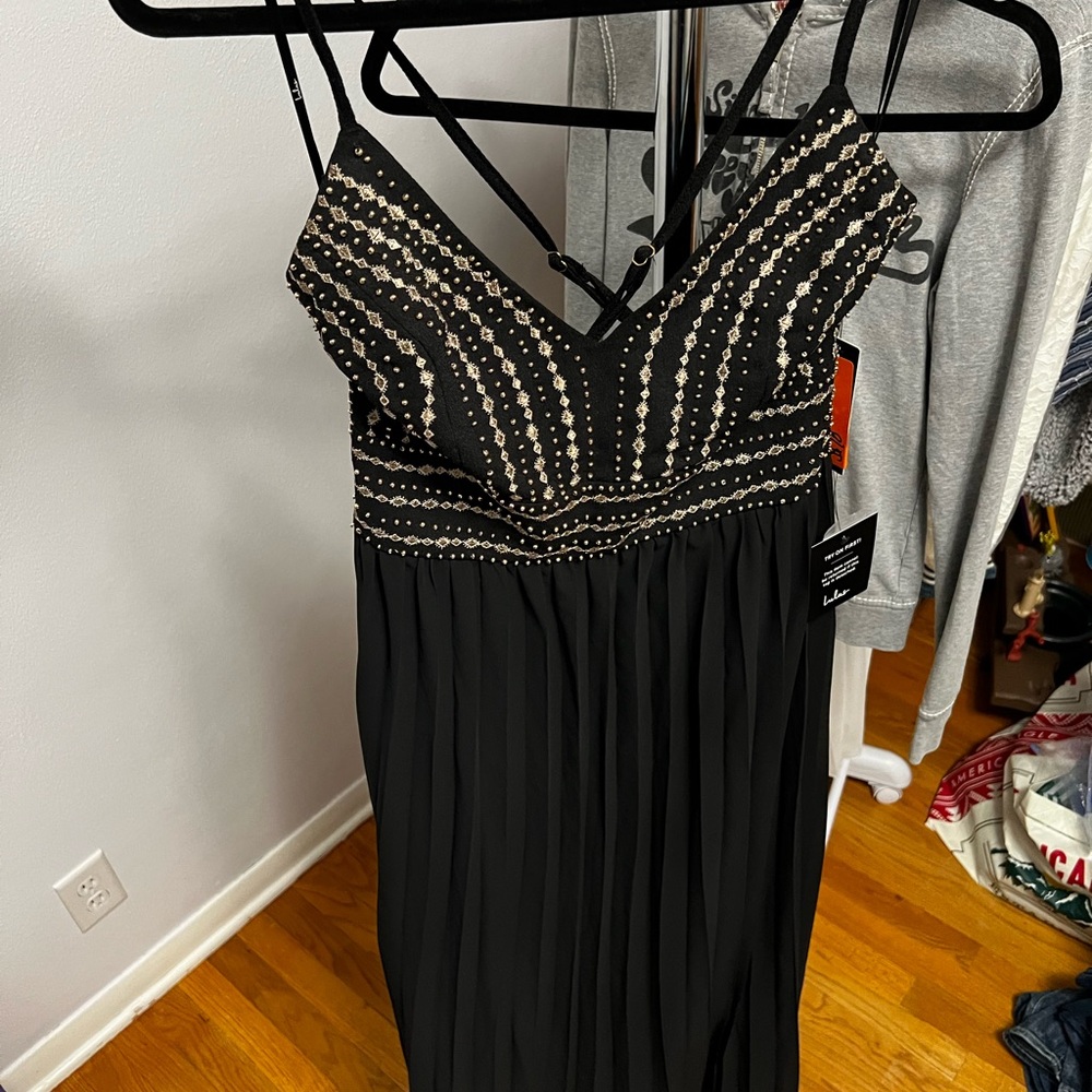 Elegant Black Beaded Dress